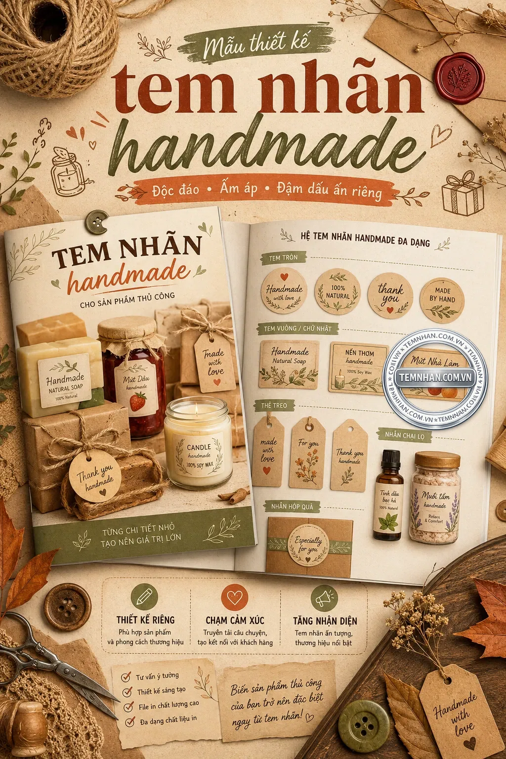 Mau Thiet Ke Tem Nhan Handmade
