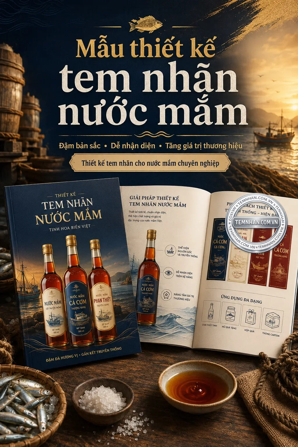 Mau Thiet Ke Tem Nhan Nuoc Mam