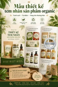 Mau Thiet Ke Tem Nhan San Pham Organic