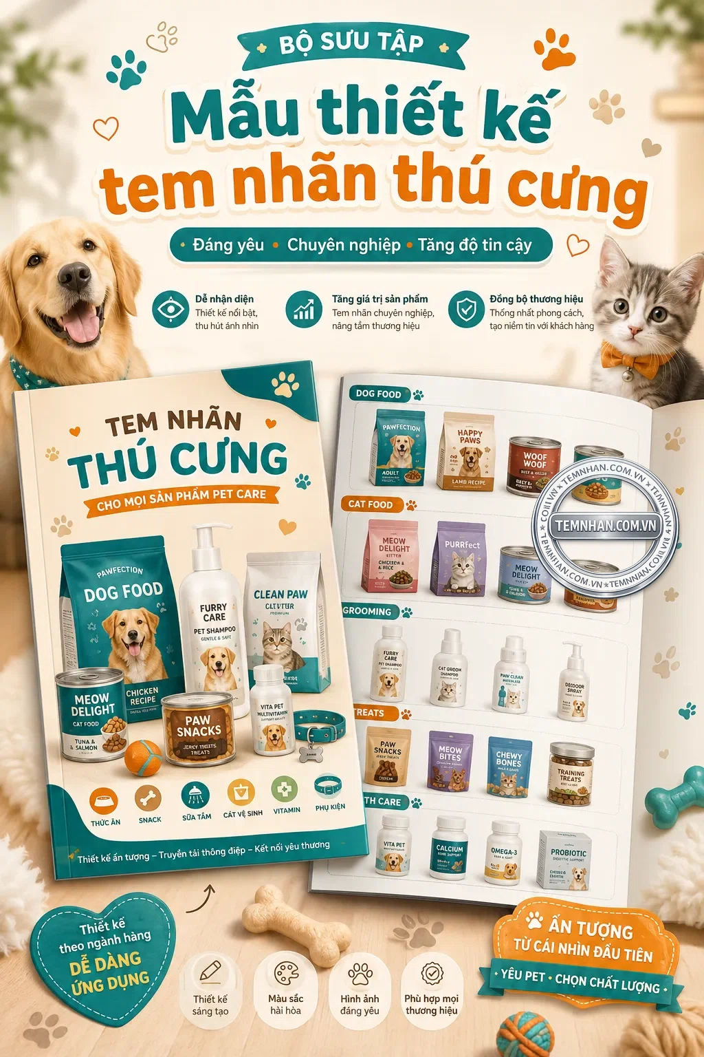 Mau Thiet Ke Tem Nhan Thu Cung