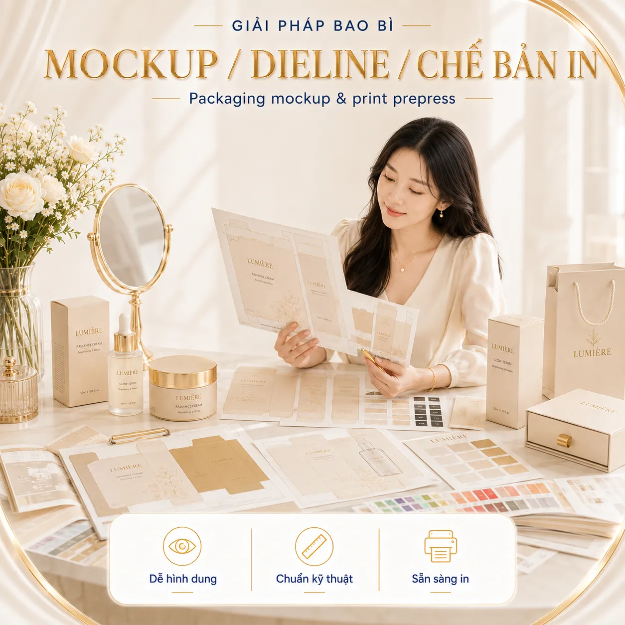 Mockup dieline chế bản in