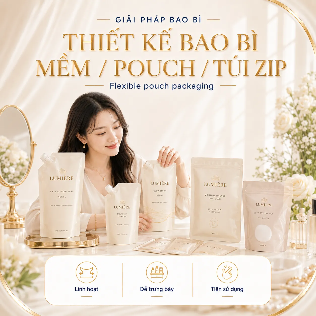 Thiết kế bao bì mềm pouch túi zip